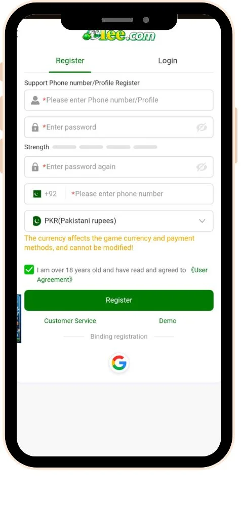 login and register