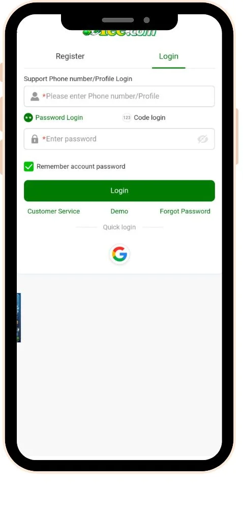login and register